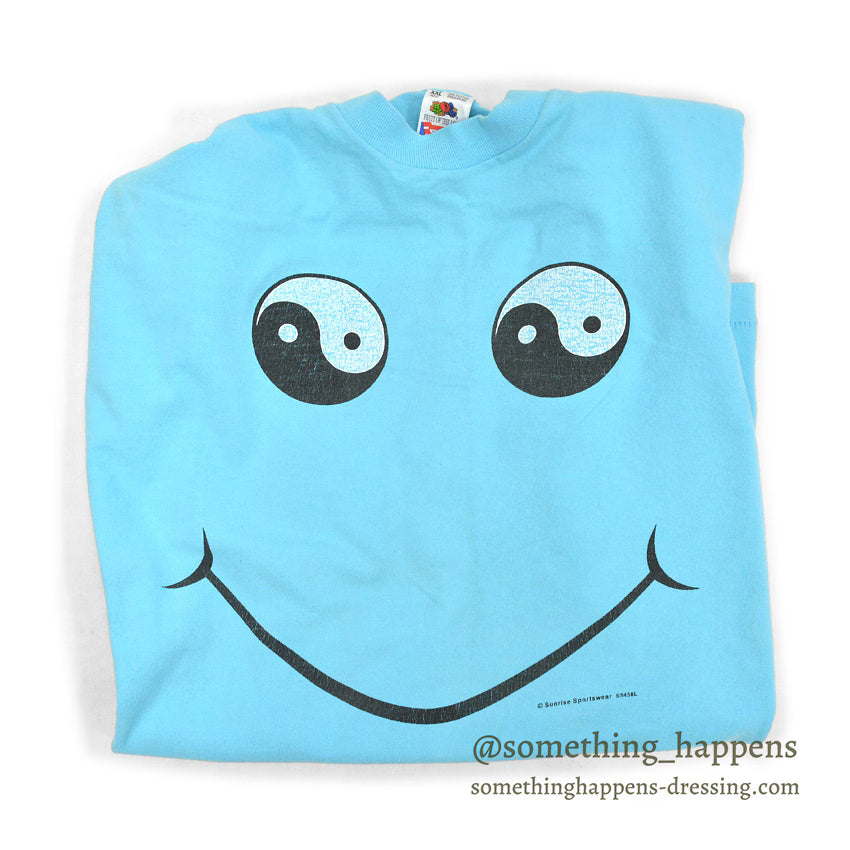1990's FRUIT OF THE LOOM YIN YANG SMILE ART T-SHIRT ... XXL