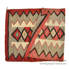 c.1940's NAVAJO RUG DIAMONDS & ZIGZAG PATTERN... 174cm/93cm