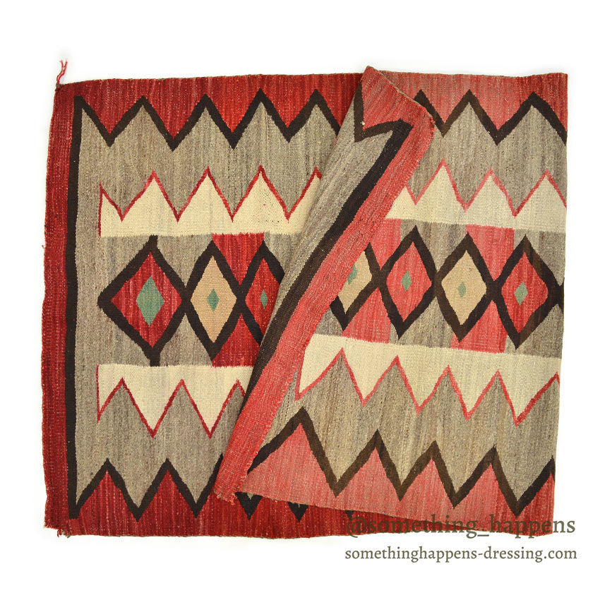 c.1940's NAVAJO RUG DIAMONDS & ZIGZAG PATTERN... 174cm/93cm