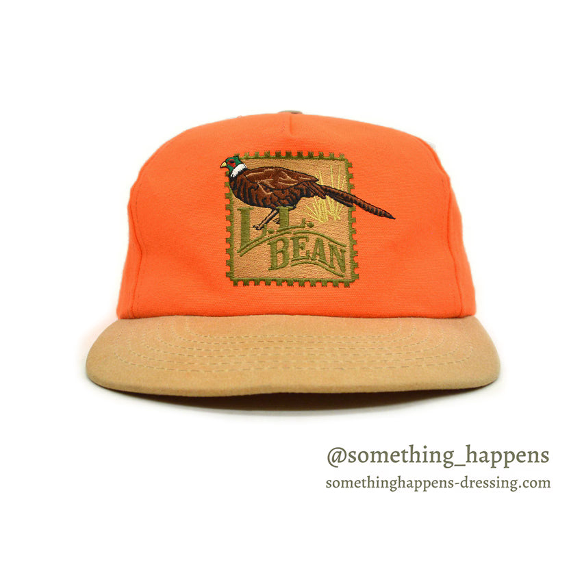 1990's LLBEAN HUNTER ORANGE COTTON CAP...