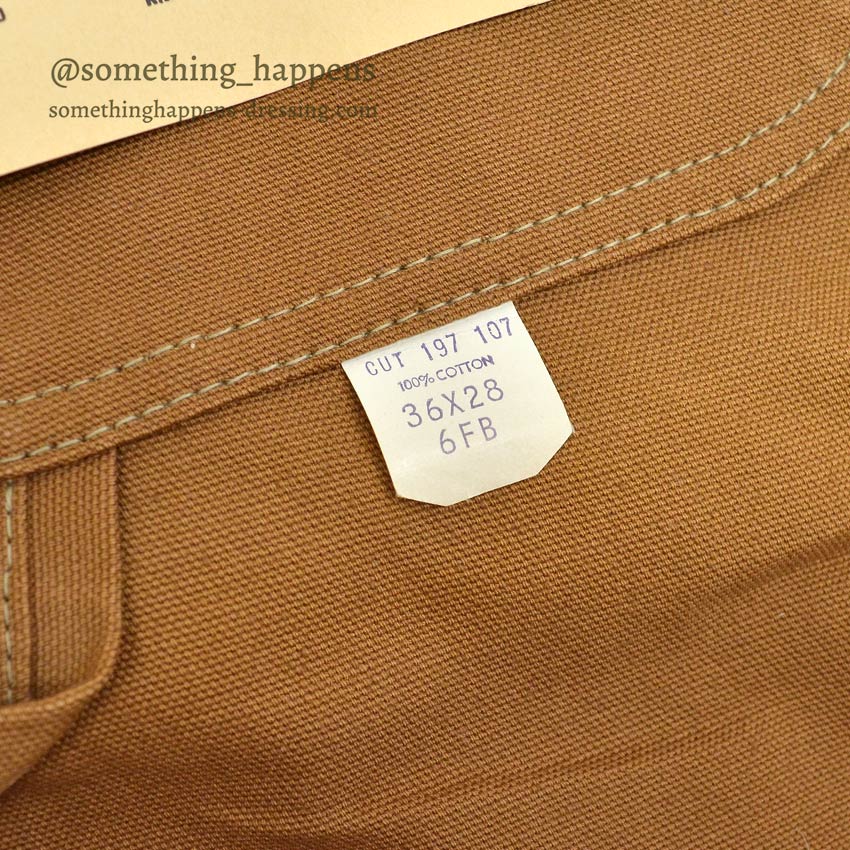 1970's Deadstock CARHARTT BROWN DUCK DOUBLE KNEE OVERALL...W36 L28