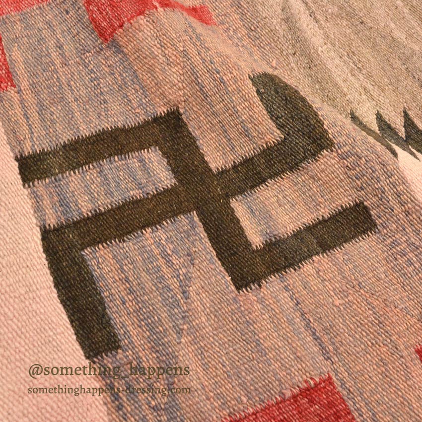 c.1930's NAVAJO RUG WHIRLING LOGS SWASTIKA... 155cm/110cm
