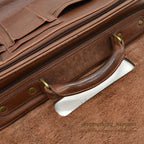 1990's EDDIE BAUER BROWN LEATHER SATCHEL BAG...
