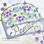 1990's HANES PANSIES FLOWER ART PRINT T-SHIRT ... XXL
