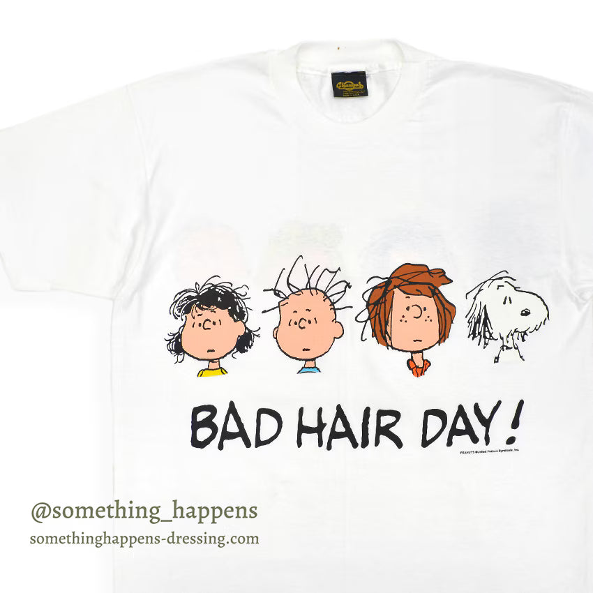 1990's DEADSTOCK CHANGES PEANUTS BAD HAIR DAY! T-SHIRT ... L