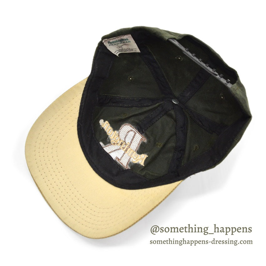 〜1990's REMINGTON OILED COTTON GAME CAP DEEP GREEN ...