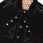 1970's MONTGOMERY WARD TWO POCKETS BLACK VELVETEEN JACKET... XL