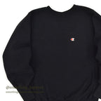 1990's CHAMPION PLAIN BLACK REVERSE WEAVE SWEAT SHIRT ... SMALL