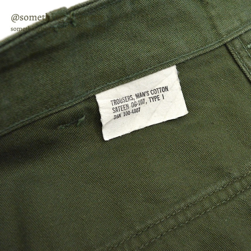 1960's U.S.ARMY TROUSERS, MAN'S COTTON SATEEN OG-107, TYPE-I 1 ... W32/L31