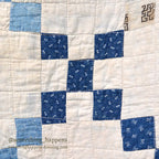 NINE PATCH INDIGO CALICO PATCHWORK QUILT... 202cm/168cm