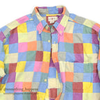 1990's J.CREW INDIA MADRAS PATCHWORK BD S/S SHIRT ... M