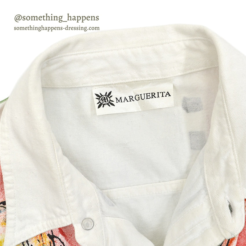1990's~ FAITHFUL COMPANION DOG ART PAINT WHITE DENIM SHIRT ...