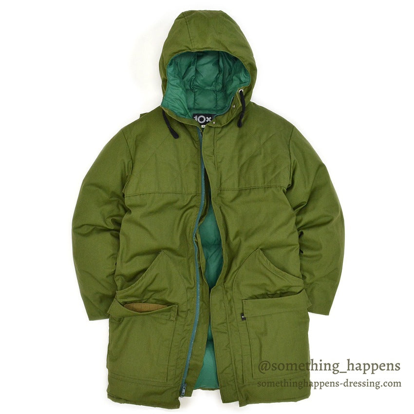 1970's 10X OLIVE GREEN HUNTING DOWN COAT...S