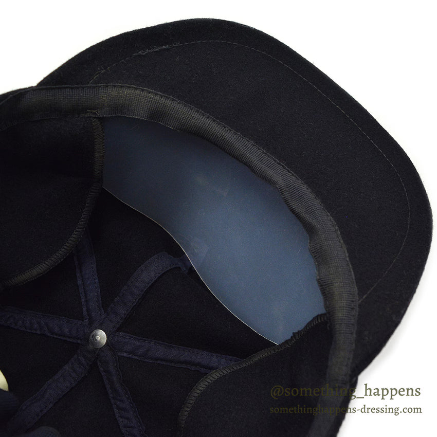 1980's~ LLBEAN ALL BLACK WOOL CAP - MADE IN ITALY - ... L