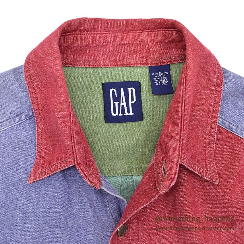 1980's〜 GAP MULTI COLOR DENIM WORK SHIRT ... L