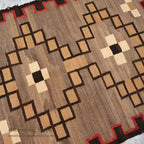 ~1930's NAVAJO RUG DOUBLE STEPPED DIAMOND ... 149cm/106cm