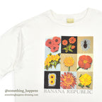 1980's~ BANANA REPUBLIC SAFARI & TRAVEL FLOWER ART T-SHIRT ... L
