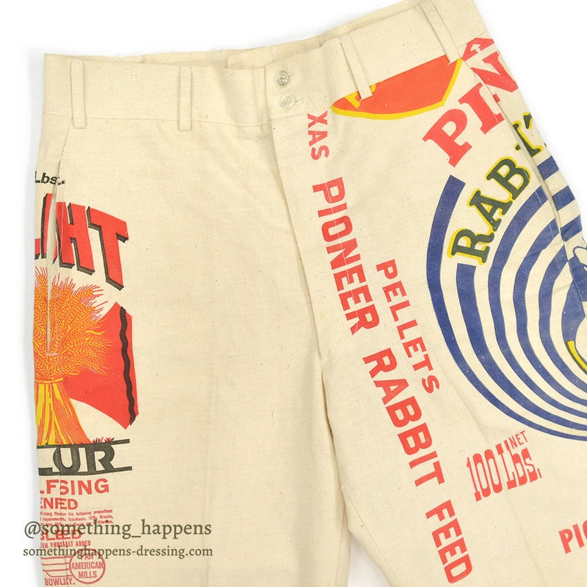 1960's DEADSTOCK IZOD OF LONDON FEED SACK PANTS... W33/L32