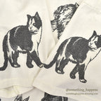 1990's MICHIGAN RAG CO. CAT PRINT T-SHIRT ...