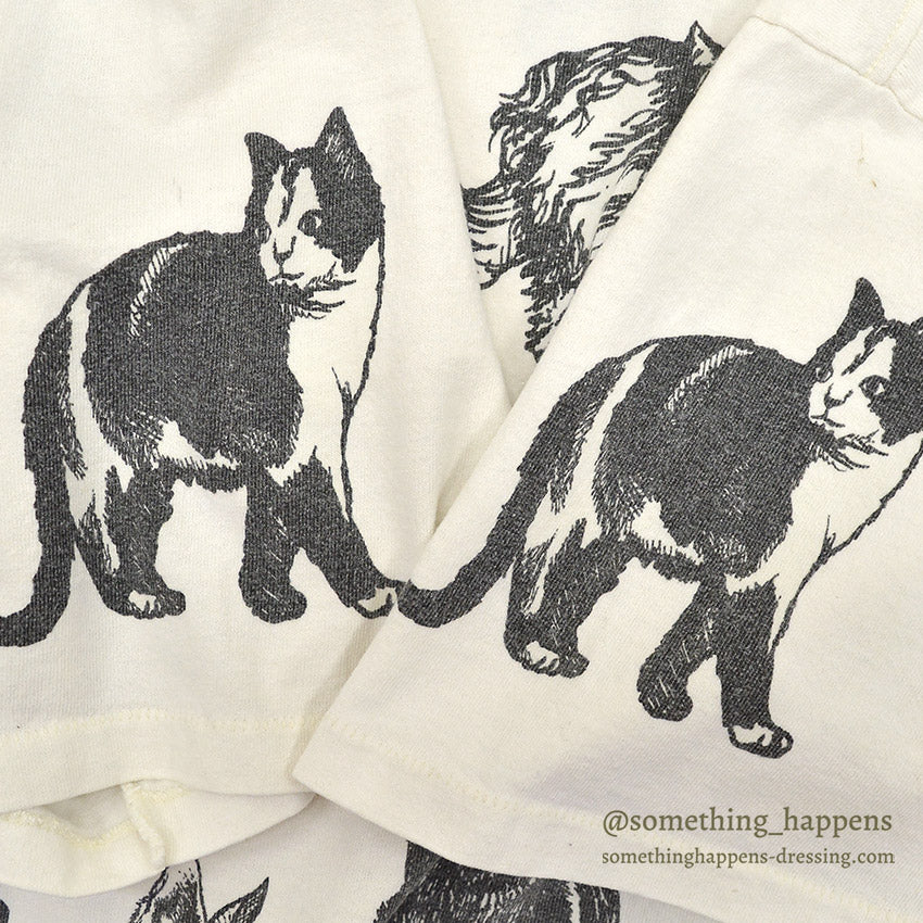 1990's MICHIGAN RAG CO. CAT PRINT T-SHIRT ...