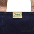 1980's LLBEAN DELUXE BOAT AND TOTE NAVY & RED... LARGE