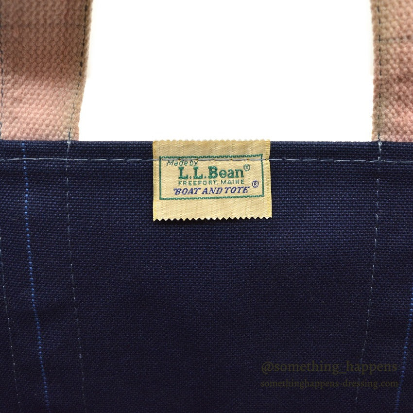 1980's LLBEAN DELUXE BOAT AND TOTE NAVY & RED... LARGE