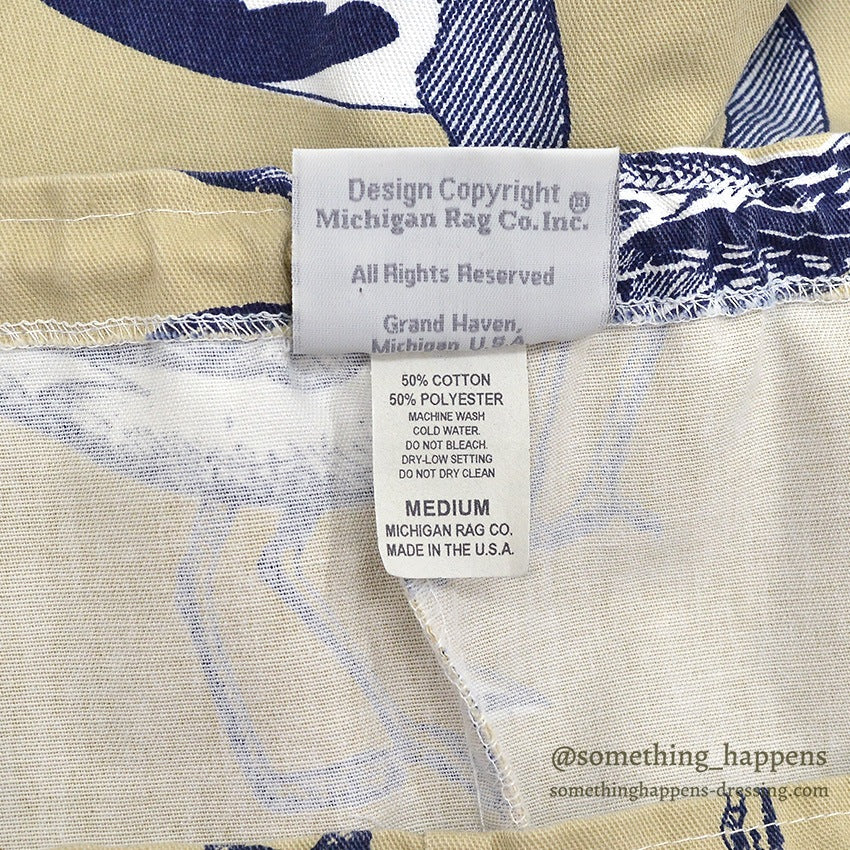 1990's MICHIGAN RAG CO. BIRDS PRINT EASY PANTS...M