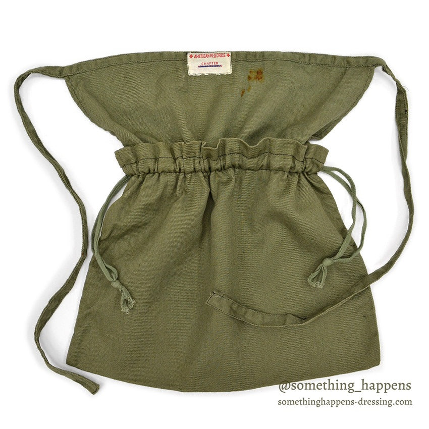 1940's AMERICAN RED CROSS WW2 COTTON TWILL APRON DITTY BAG...