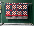 ANTIQUE BOWTIE PATCHWORK BANDANA PIECE QUILT... 214cm/170cm