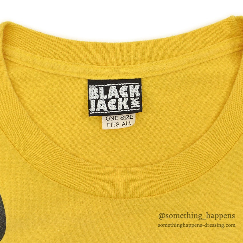1990's BLACK JACK SMILEY FACE CROPPED T-SHIRT...