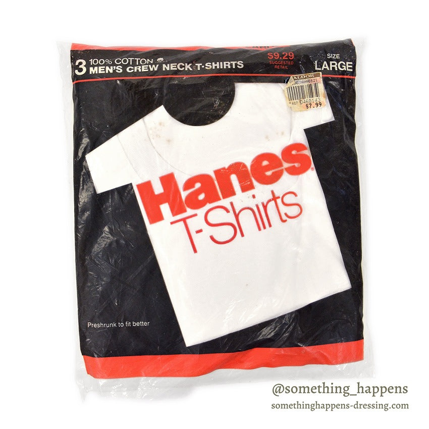 1980's DEADSTOCK HANES 3 PACK T-SHIRTS... LARGE