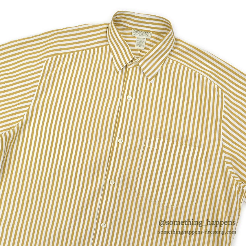 1980's BANANA REPUBLIC SAFARI & TRAVEL STRIPE SHIRT...M