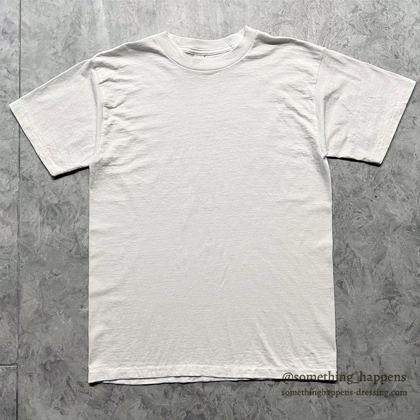 1990's ALORE WHITE BLANK T-SHIRT ONLY ONE WASH...L