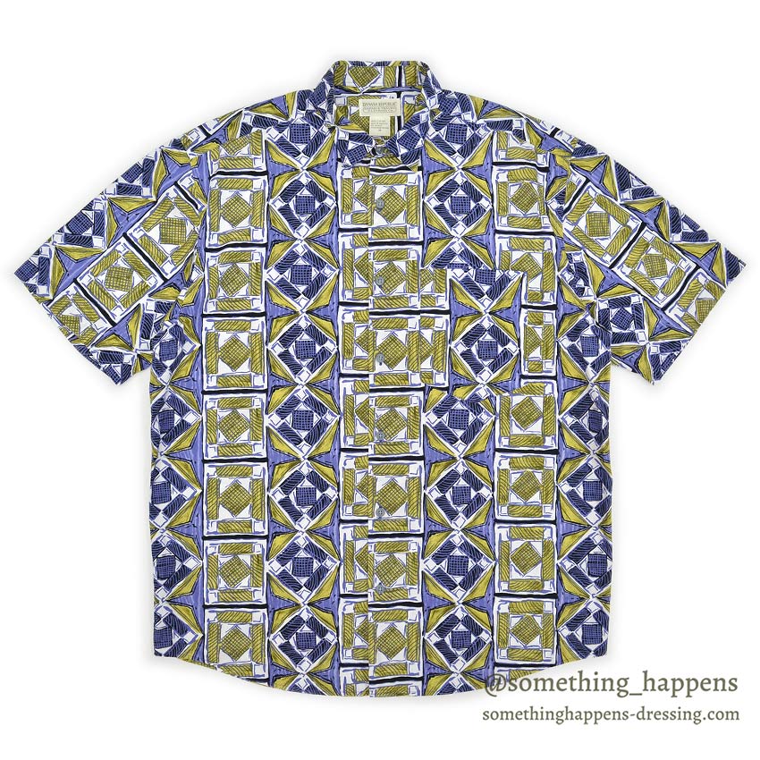 1980's BANANA REPUBLIC SAFARI & TRAVEL BATIK PRINT S/S SHIRT ... M