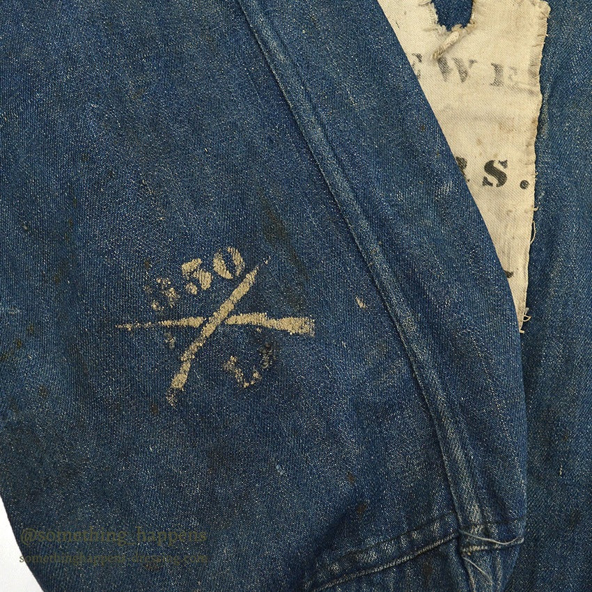 1910's USARMY WW1 ERA BLUE DENIM BARRACKS BAG PATCH...