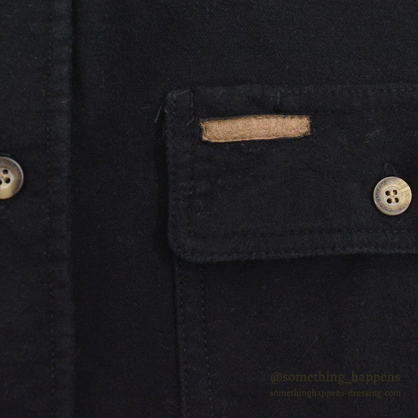 1990's COLD STORAGE BLACK CHAMOIS CLOTH SHIRT ... M