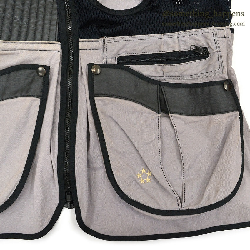 ~1980's BLACK/GRAY SHOOTING MESH VEST ...