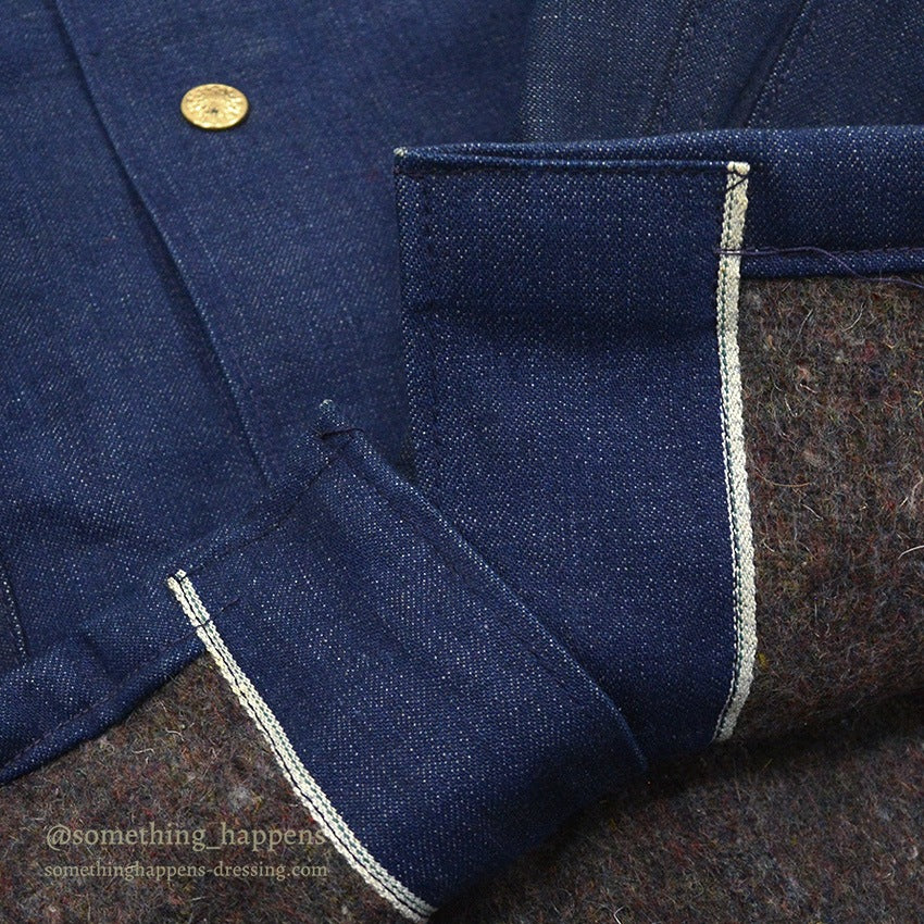 ~1960's DEADSTOCK UNKNOWN DENIM COVERALL BLANKET TWO TONE ... 42