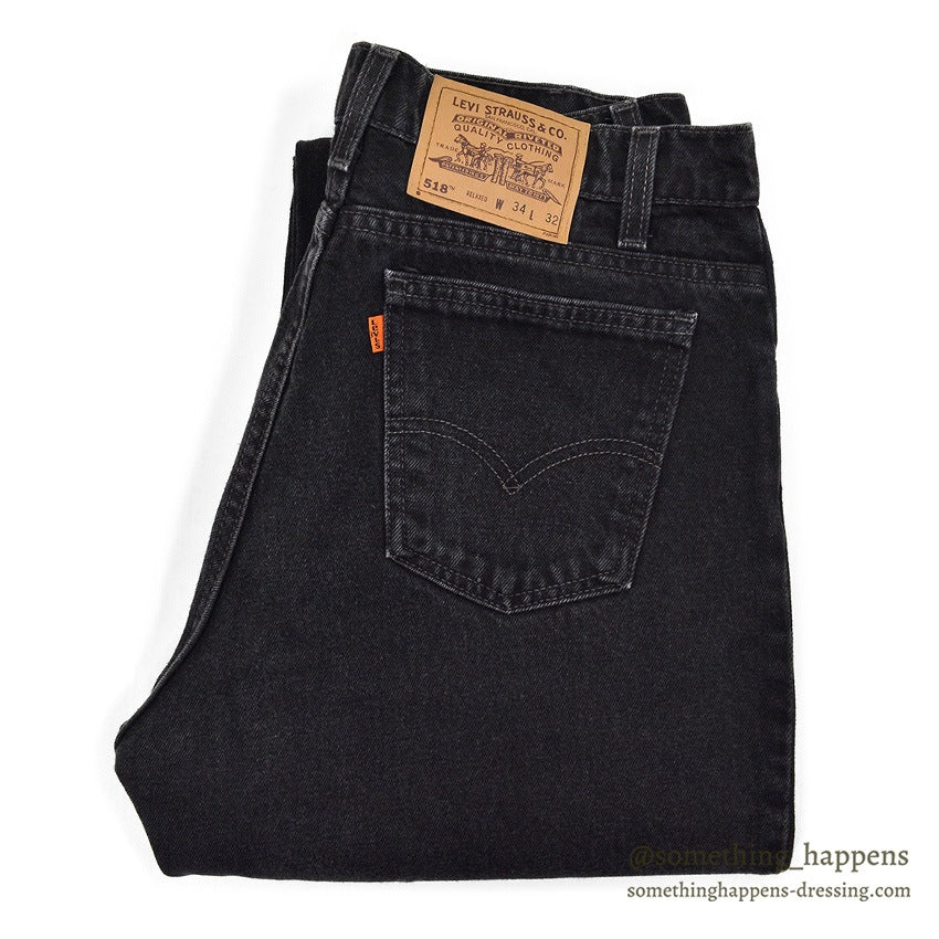 1990's Levi's 518 BLACK DENIM PANTS...W34/L32