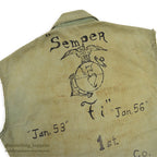 1940's~ U.S.M.C. P-41 MEMORABILIA HAND DROWING HBT UTILITY COAT CUT OFF ...