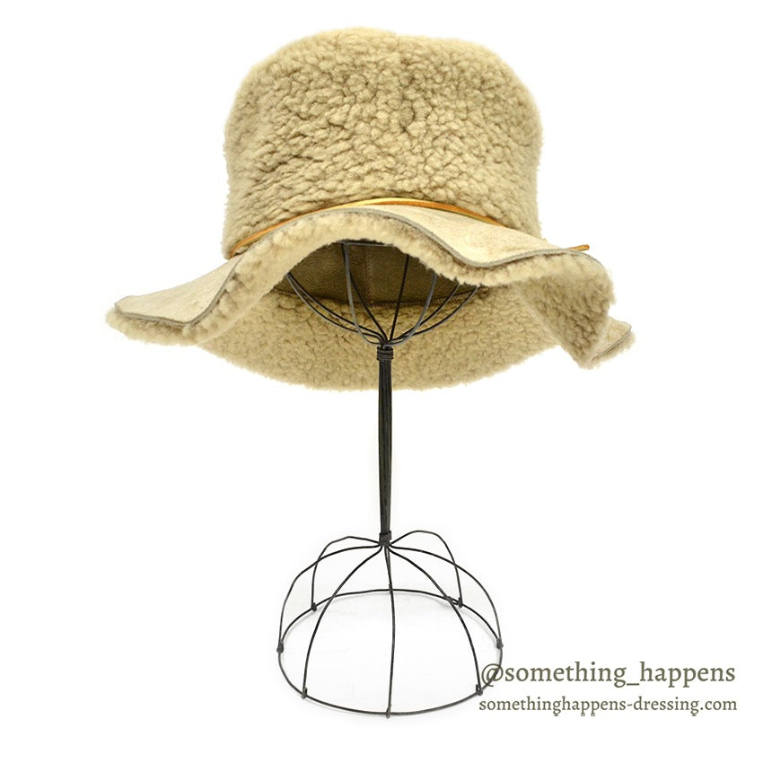 1980's~ BICK HAND MADE SHEARLING HAT...L