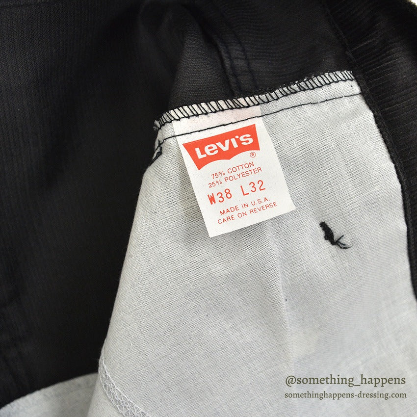 1980's DEADSTOCK Levi's 519-1558 BLACK CORDUROY PANTS... W38/L32