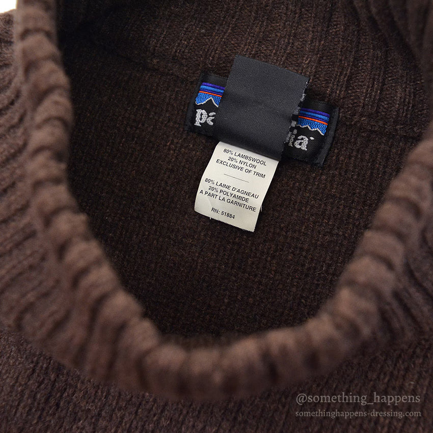 PATAGONIA BROWN LAMBSWOOL SWEATER ... L