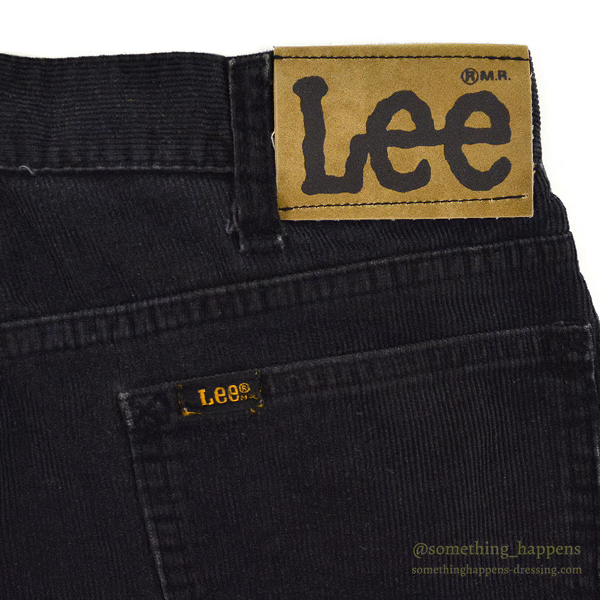 1980's Lee 200 CORDUROY PANTS BLACK 42TALON ... W32/L35