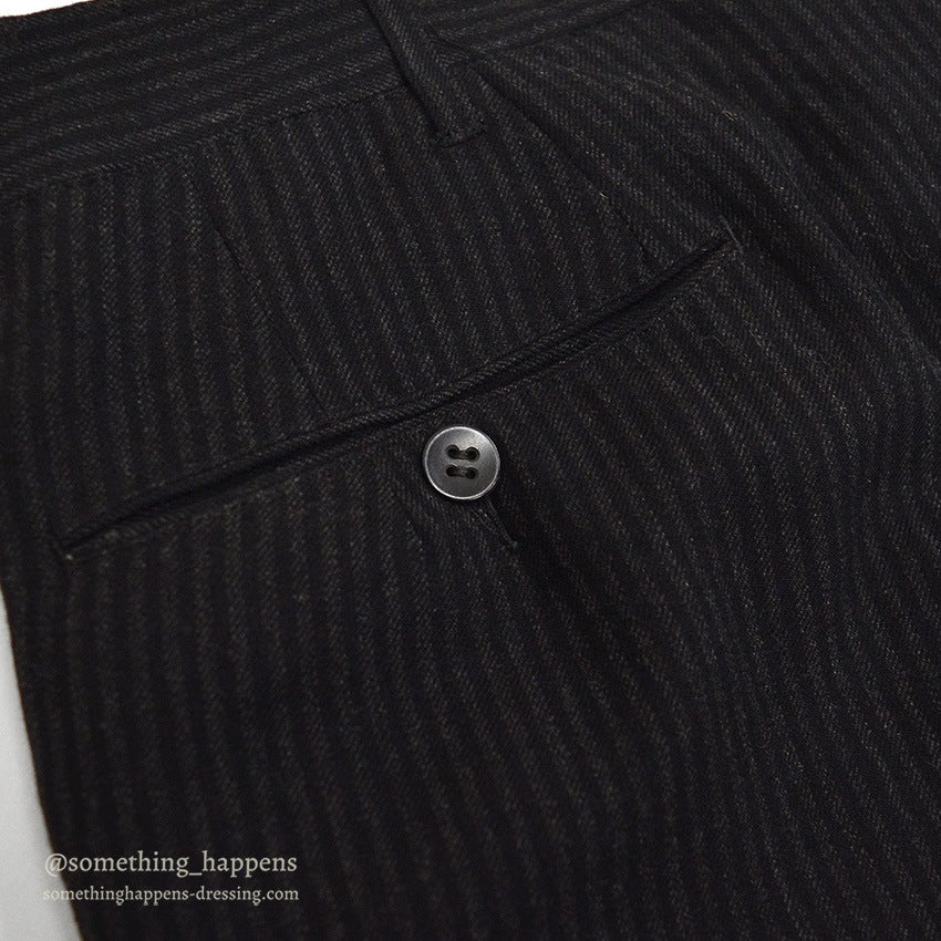 1950's BROOKS BROTHERS BLACK/GRAY STRIPE WOOL SLACKS ... W31/L31