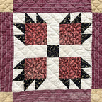 ANTIQUE BEAR'S PAW PATCHWORK QILT MAROON... 197cm/194cm