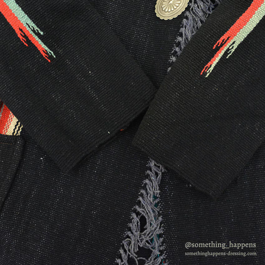 ~1940's CHIMAYO BLANKET JACKET BLACK...