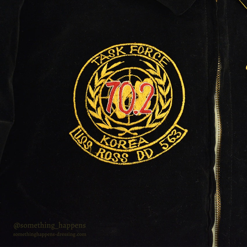 1950's JAPAN SOUVENIR JACKET スカジャン MILITARY U.S.S. ROSS 別珍 YKKジッパー ...