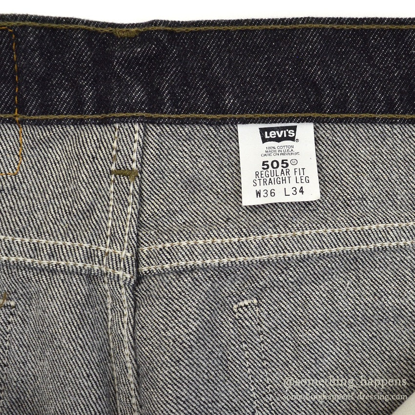 1990's DEADSTOCK Levi's 505 BLACK DENIM PANTS USA製 ... W36/L34