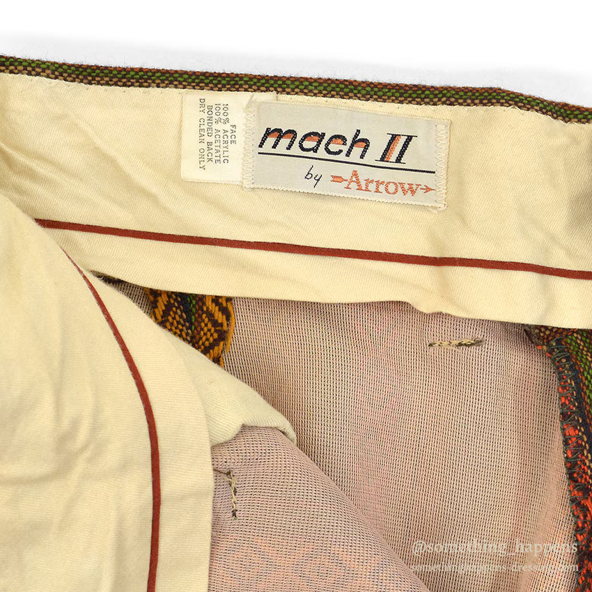 1970's MACH II BY ARROW MULTI STRIPE PATTERN FLARE PANTS... W32/L29